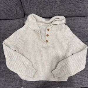 Cozy Cream Button-Up Women's Sweater